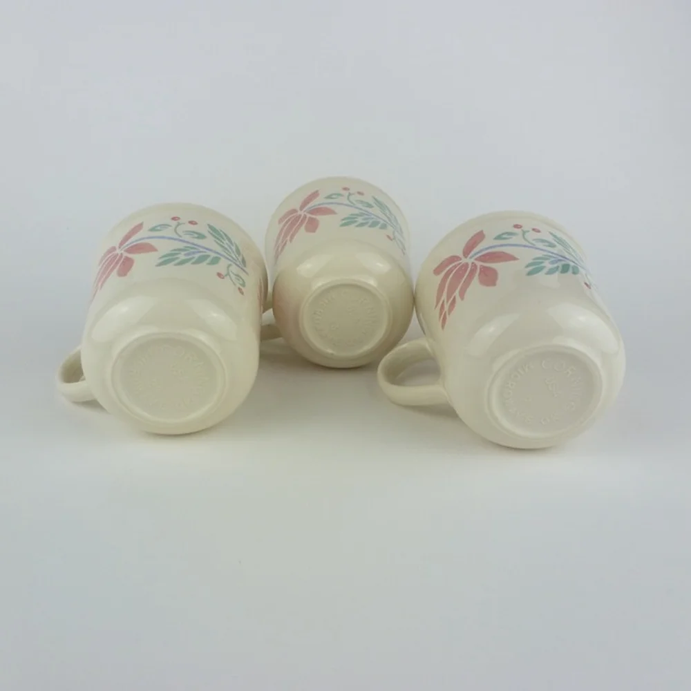 Set of‎ 3 Vintage Corelle Barbados Pattern Cups